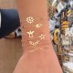 Glorria 14k Solid Gold Colored Snowflake Bracelet