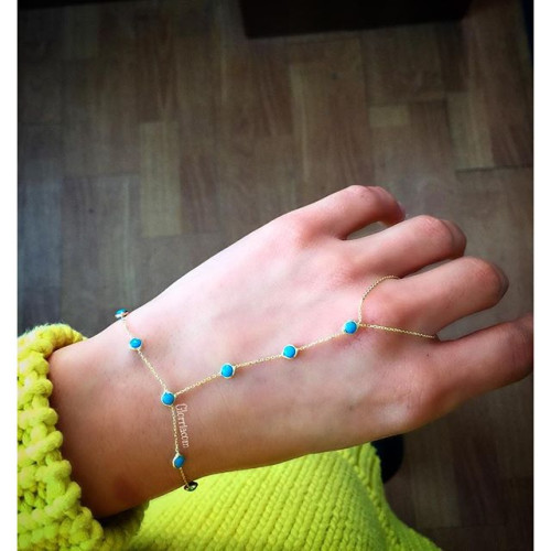 Glorria 14k Solid Gold Turquoise Shahmeran Bracelet Glorria 14k Solid Gold Turquoise Shahmeran Bracelet