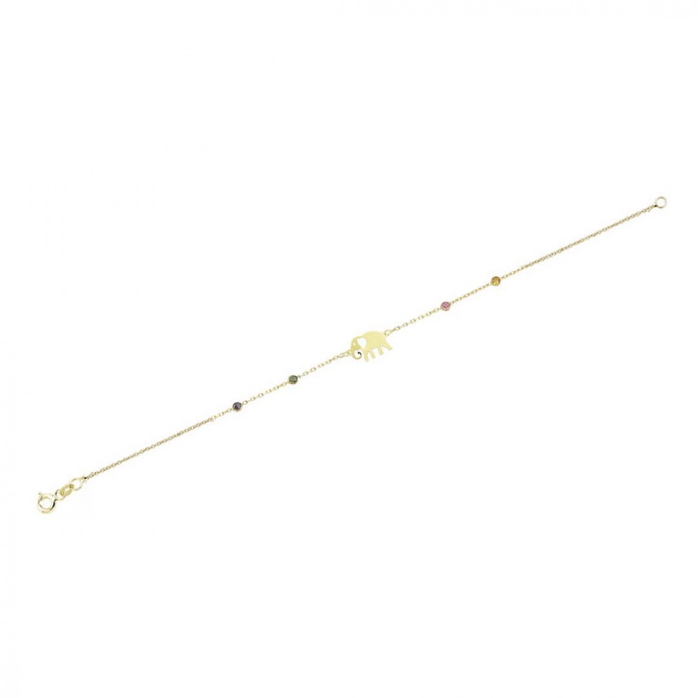 Glorria 14k Solid Gold Elephant Bracelet