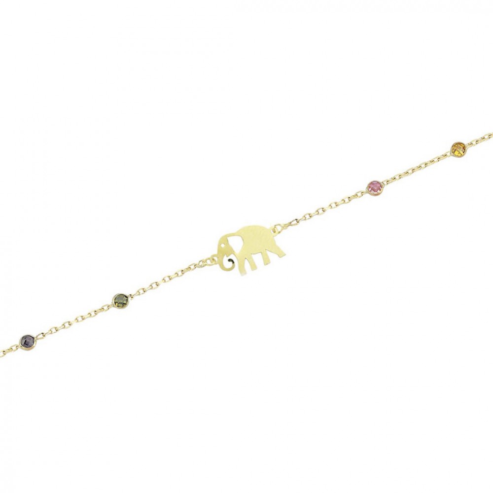 Glorria 14k Solid Gold Elephant Bracelet