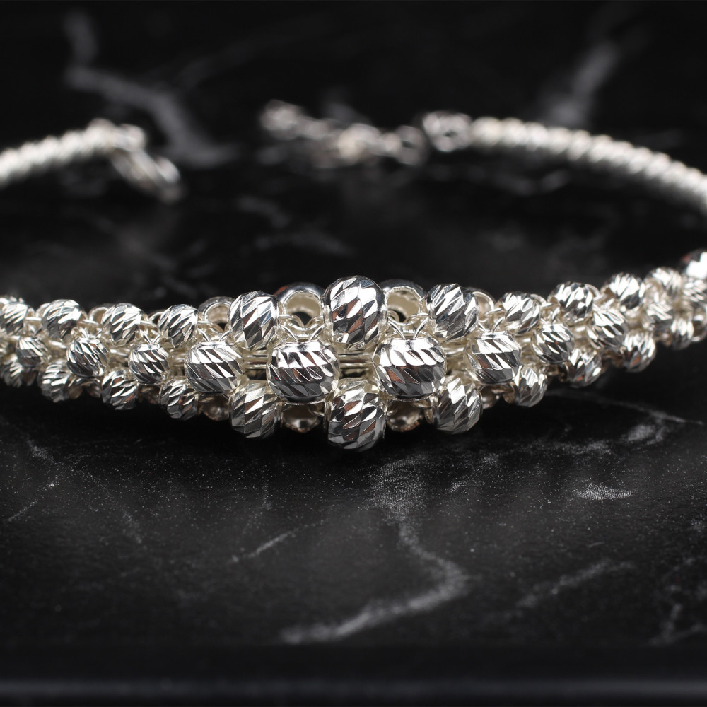 Glorria 925k Sterling Silver Dorika Knit Cuff Bracelet Glorria 925k Sterling Silver Dorika Knit Cuff Bracelet