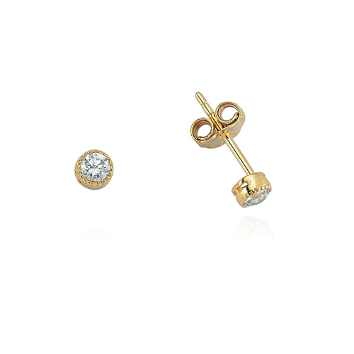 Glorria 14k Solid Gold Solitaire Earring Glorria 14k Solid Gold Solitaire Earring