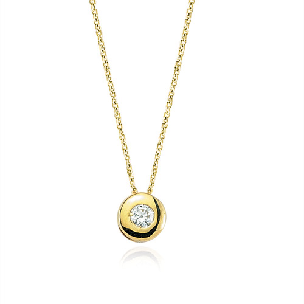 Glorria 14k Solid Gold Solitaire Necklace