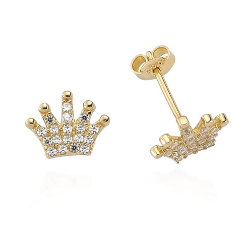 Glorria 14k Solid Gold Crown Earring Glorria 14k Solid Gold Crown Earring