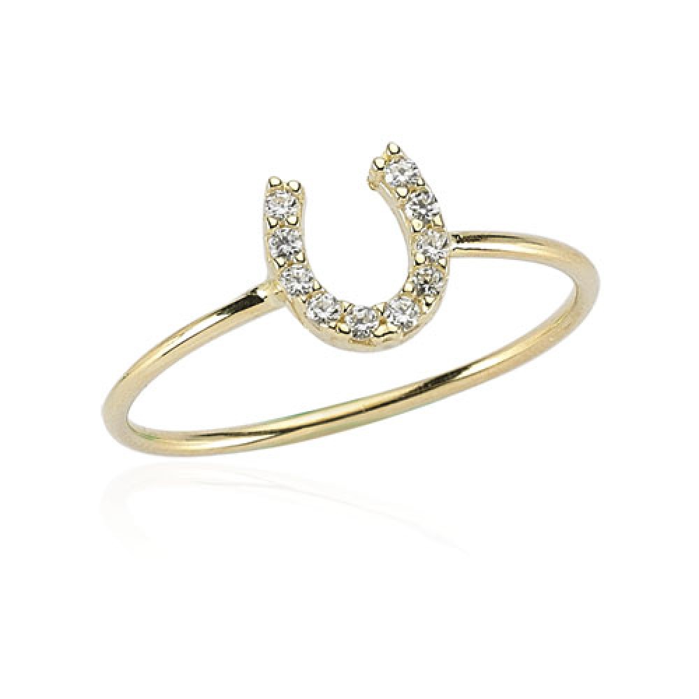 Glorria 14k Solid Gold Horseshoe Ring Glorria 14k Solid Gold Horseshoe Ring