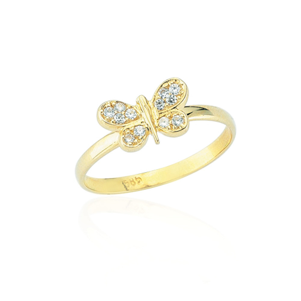 Glorria 14k Solid Gold Butterfly Ring Glorria 14k Solid Gold Butterfly Ring