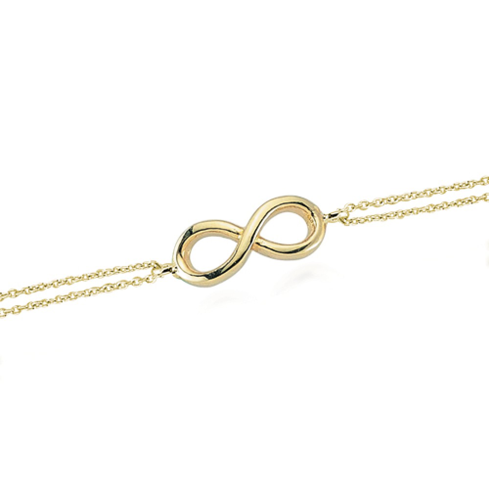 Glorria 14k Solid Gold Infinity Bracelet