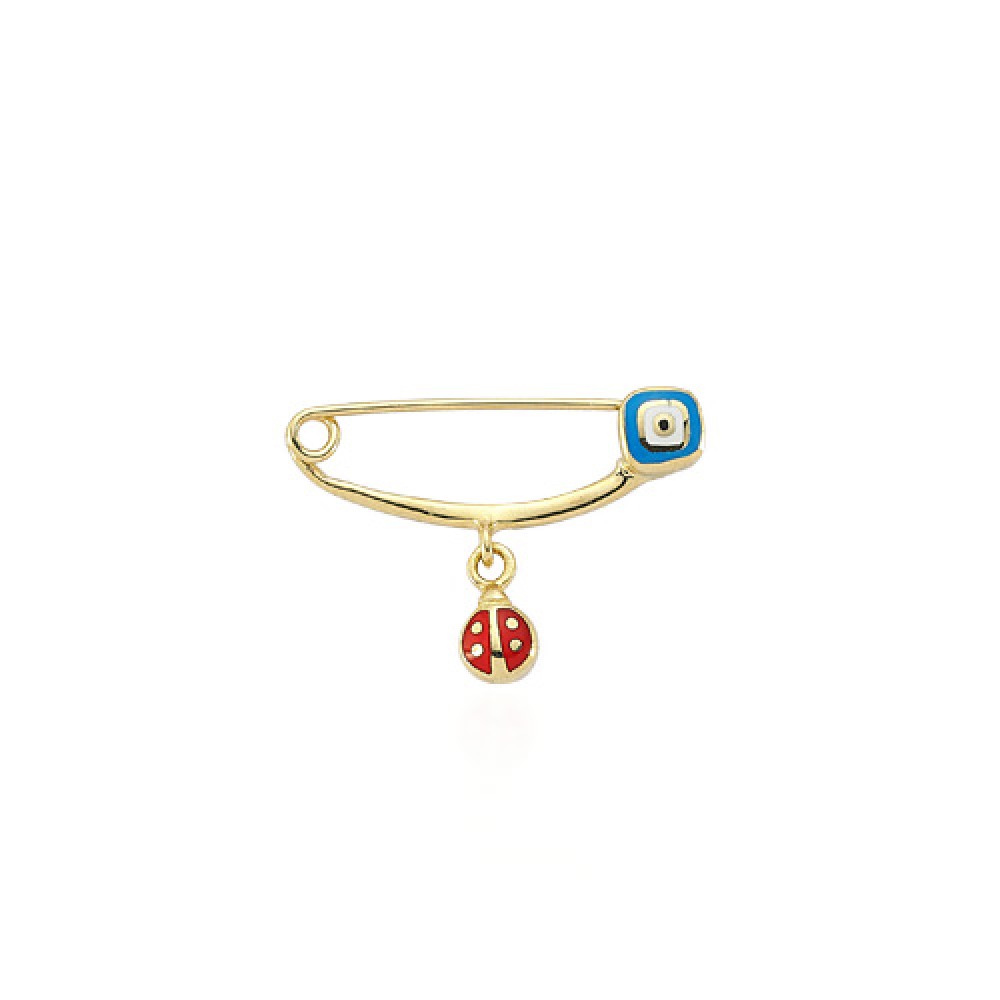 Glorria 14k Solid Gold Ladybug Baby Needle