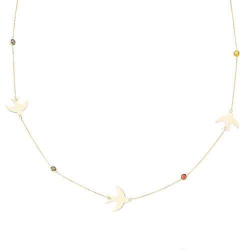 Glorria 14k Solid Gold Phoenix Bird Necklace Glorria 14k Solid Gold Phoenix Bird Necklace