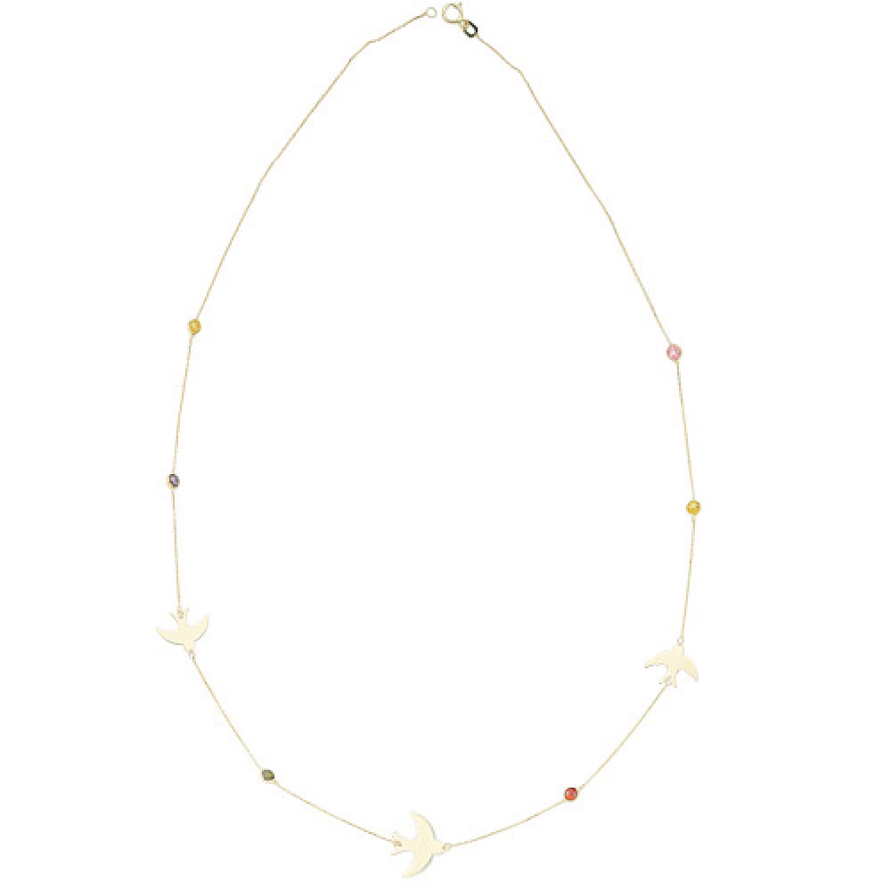 Glorria 14k Solid Gold Phoenix Bird Necklace