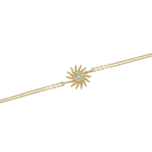 Glorria 14k Solid Gold Sun Bracelet Glorria 14k Solid Gold Sun Bracelet