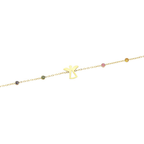 Glorria 14k Solid Gold Angel Bracelet