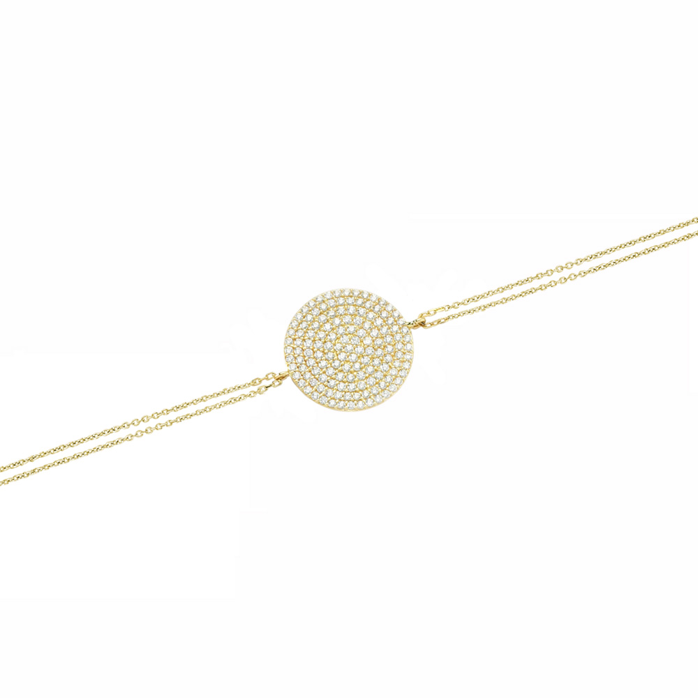 Glorria 14k Solid Gold Pave Bracelet