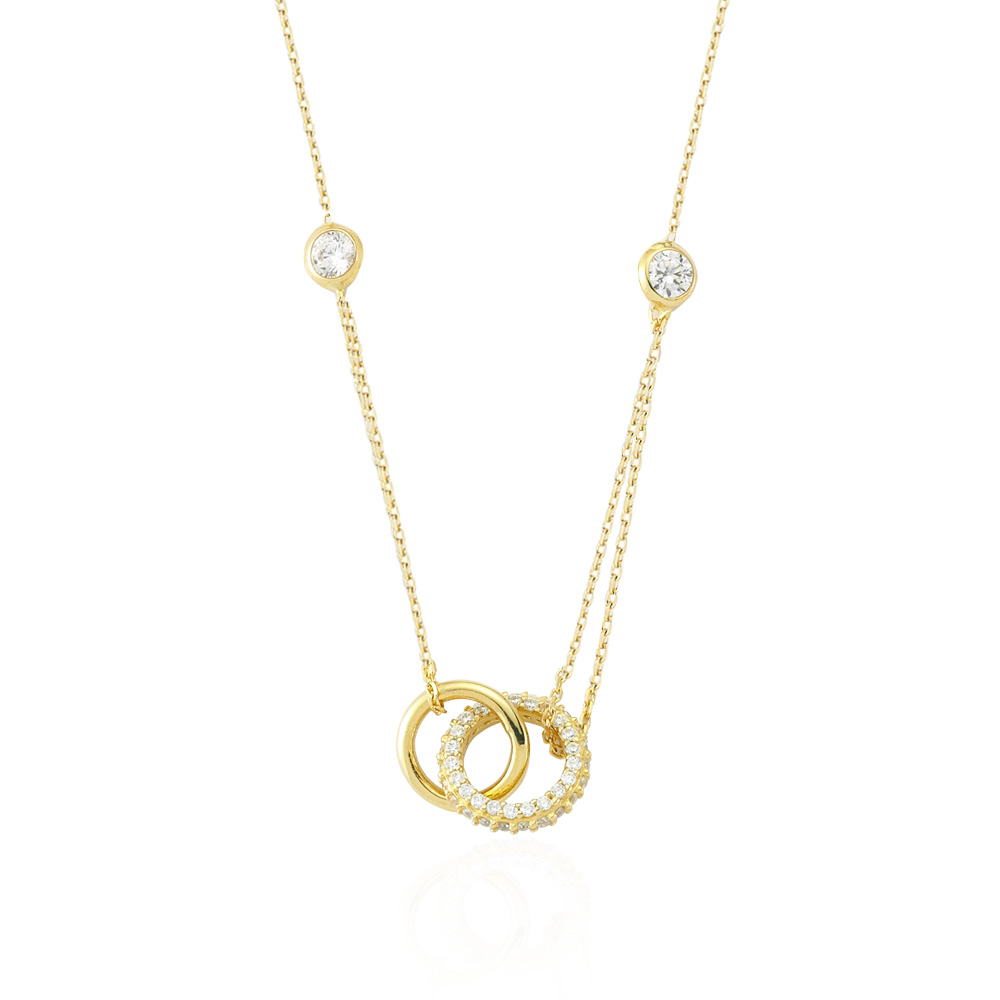 Glorria 14k Solid Gold Ring Necklace