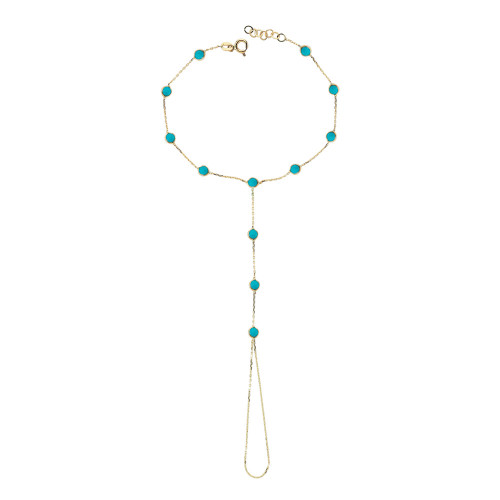 Glorria 14k Solid Gold Turquoise Shahmeran Bracelet Glorria 14k Solid Gold Turquoise Shahmeran Bracelet