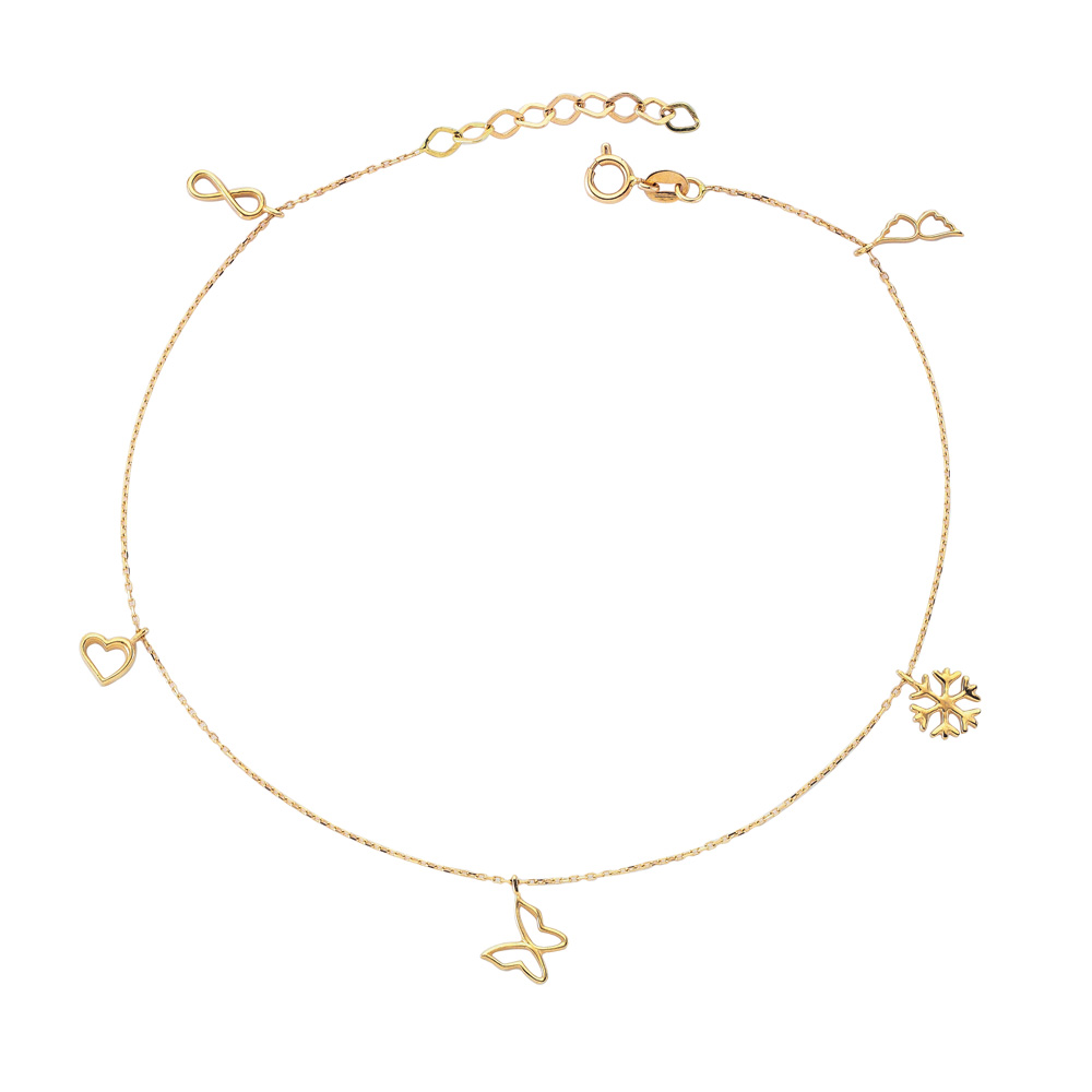 Glorria 14k Solid Gold Half with Chance Symbol