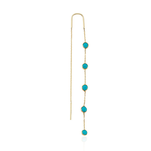 Glorria 14k Solid Gold Turquoise Shake Earring Glorria 14k Solid Gold Turquoise Shake Earring