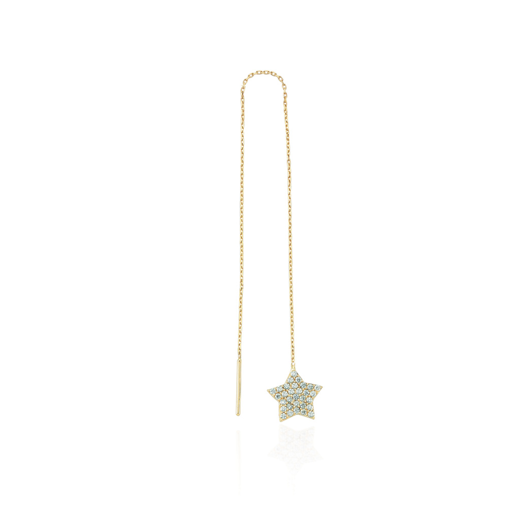 Glorria 14k Solid Gold Shake Star Earring