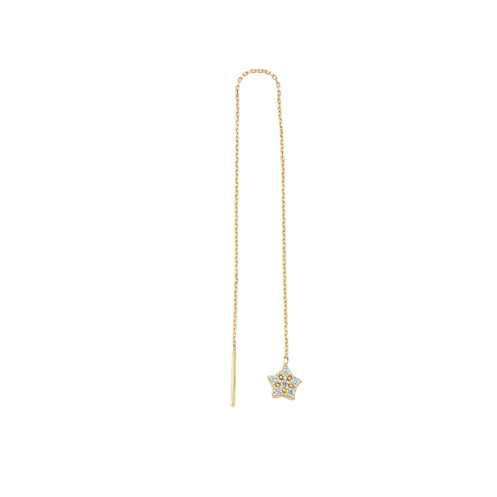 Glorria 14k Solid Gold Shake Star Earring