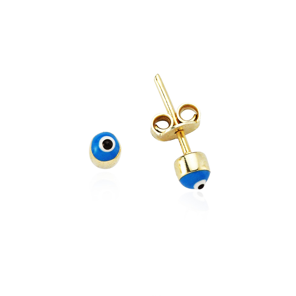 Glorria 14k Solid Gold Eye Bead Earring