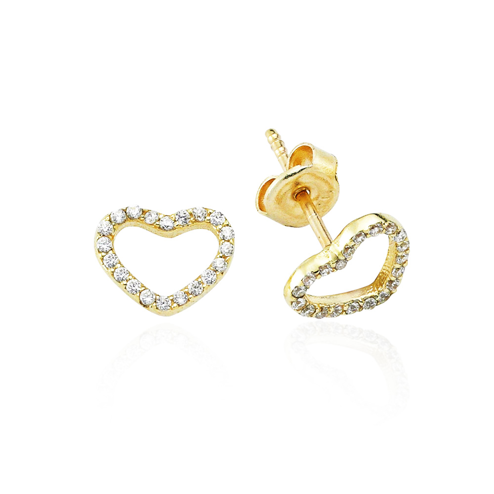 Glorria 14k Solid Gold Heart Earring