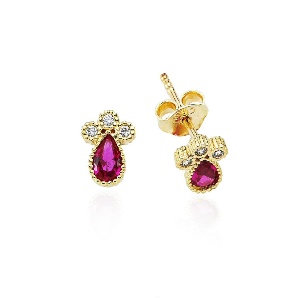 Glorria 14k Solid Gold Drop Earring