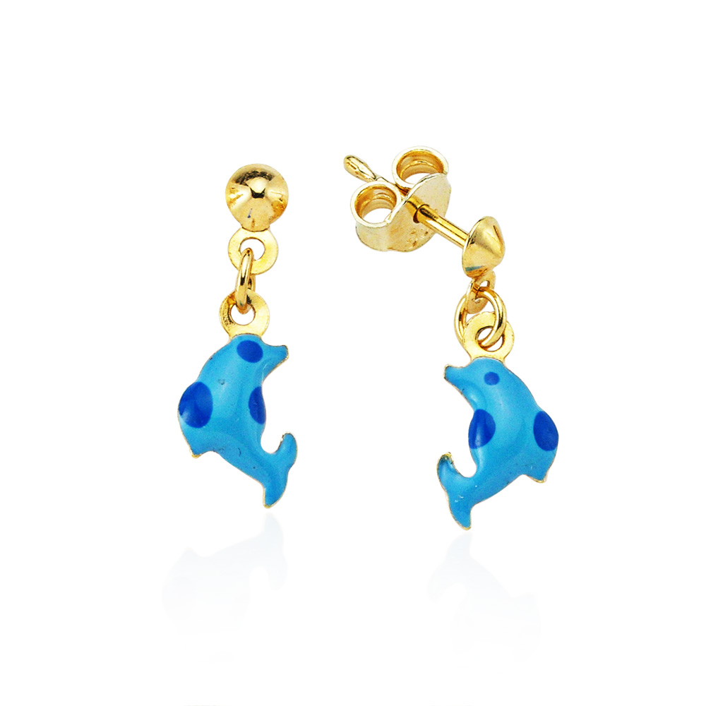 Glorria 14k Solid Gold Dolphin Earring Glorria 14k Solid Gold Dolphin Earring