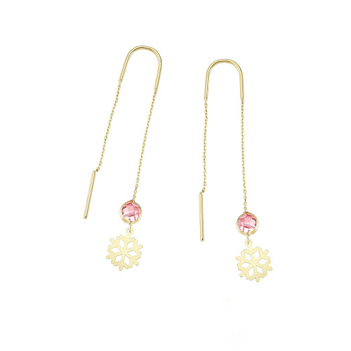 Glorria 14k Solid Gold Snowflake Earring Glorria 14k Solid Gold Snowflake Earring