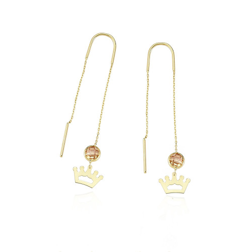 Glorria 14k Solid Gold Crown Earring Glorria 14k Solid Gold Crown Earring