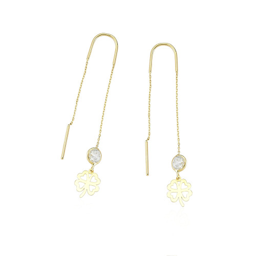 Glorria 14k Solid Gold Clover Earring Glorria 14k Solid Gold Clover Earring