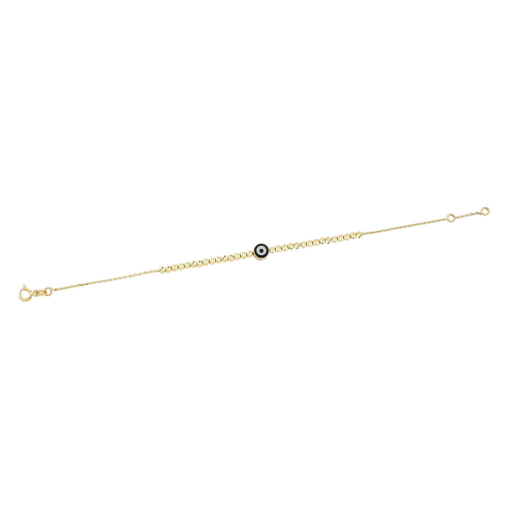 Glorria 14k Solid Gold Evil Eye Bracelet Glorria 14k Solid Gold Evil Eye Bracelet