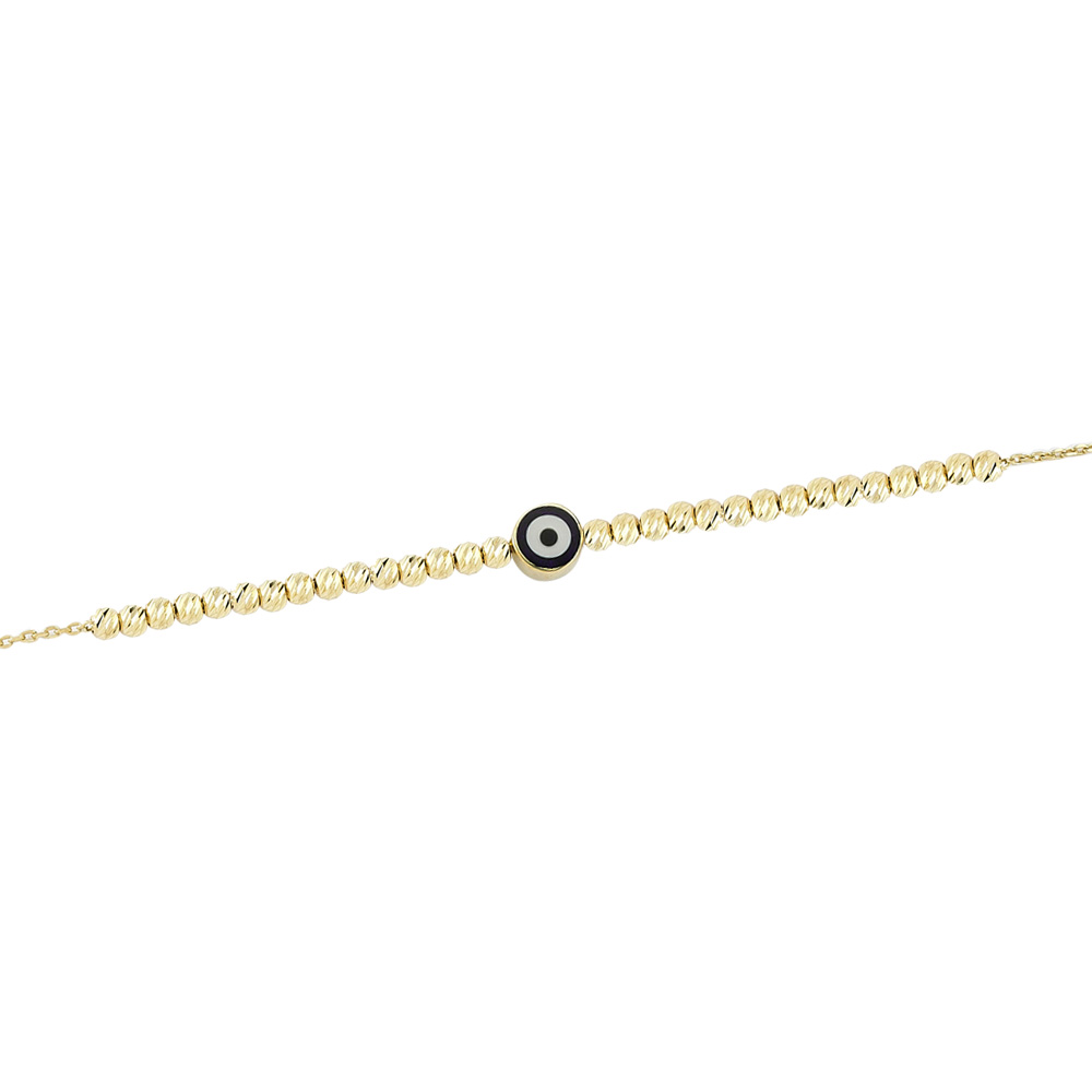 Glorria 14k Solid Gold Evil Eye Bracelet Glorria 14k Solid Gold Evil Eye Bracelet