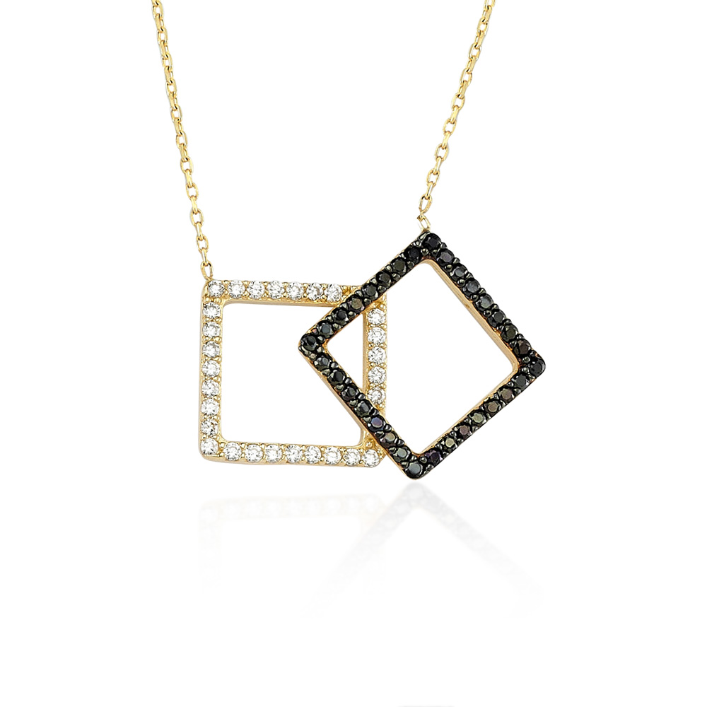 Glorria 14k Solid Gold Square Necklace Glorria 14k Solid Gold Square Necklace