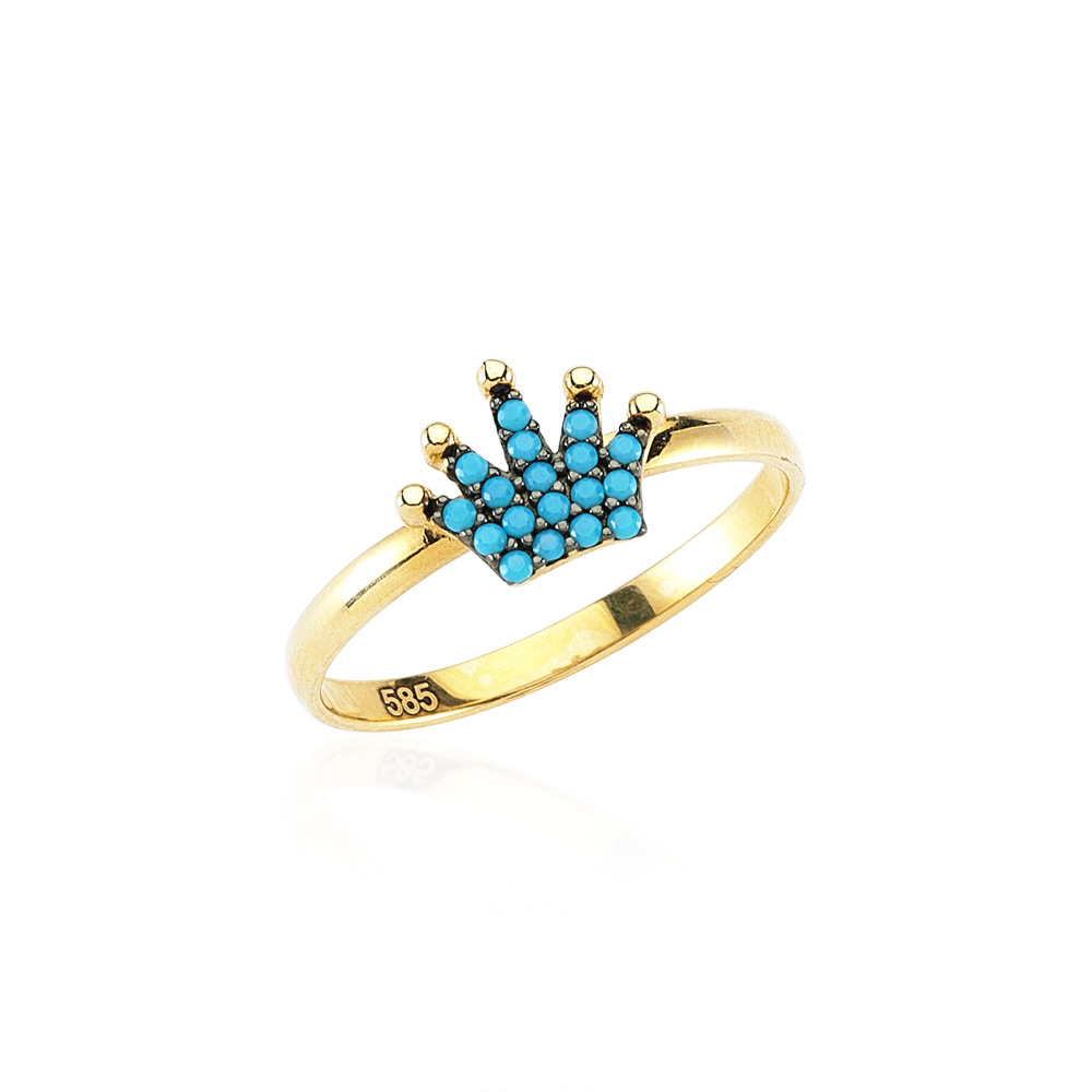 Glorria 14k Solid Gold Crown Ring