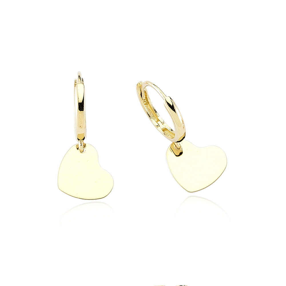 Glorria 14k Solid Gold Heart Earring