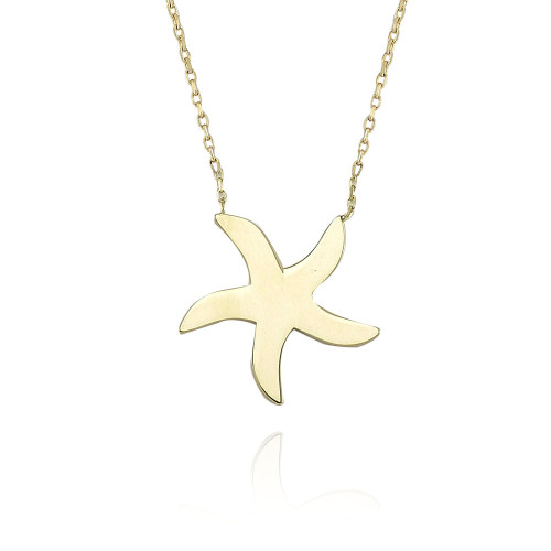 Glorria 14k Solid Gold Starfish Necklace Glorria 14k Solid Gold Starfish Necklace