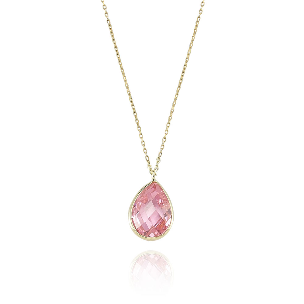 Glorria 14k Solid Gold Drop Necklace, Watch Gift Set