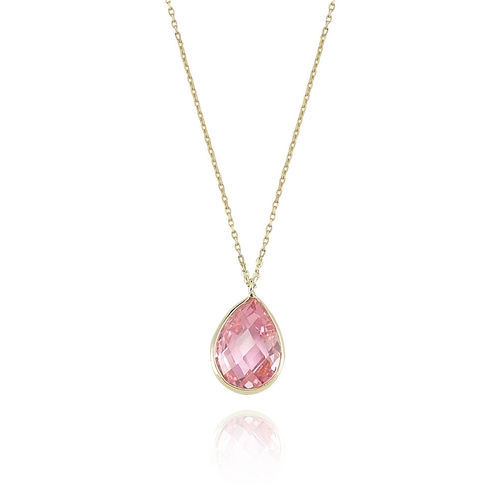 Glorria 14k Solid Gold Drop Necklace