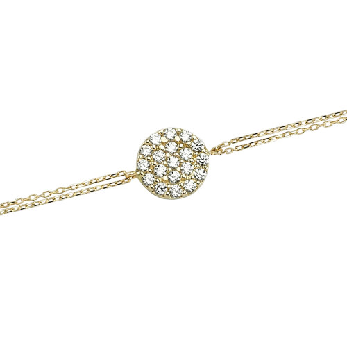Glorria 14k Solid Gold Pave Bracelet Glorria 14k Solid Gold Pave Bracelet
