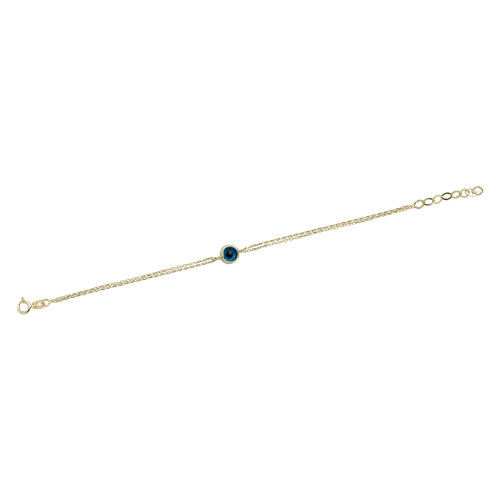 Glorria 14k Solid Gold Evil Eye Beaded Bracelet Glorria 14k Solid Gold Evil Eye Beaded Bracelet