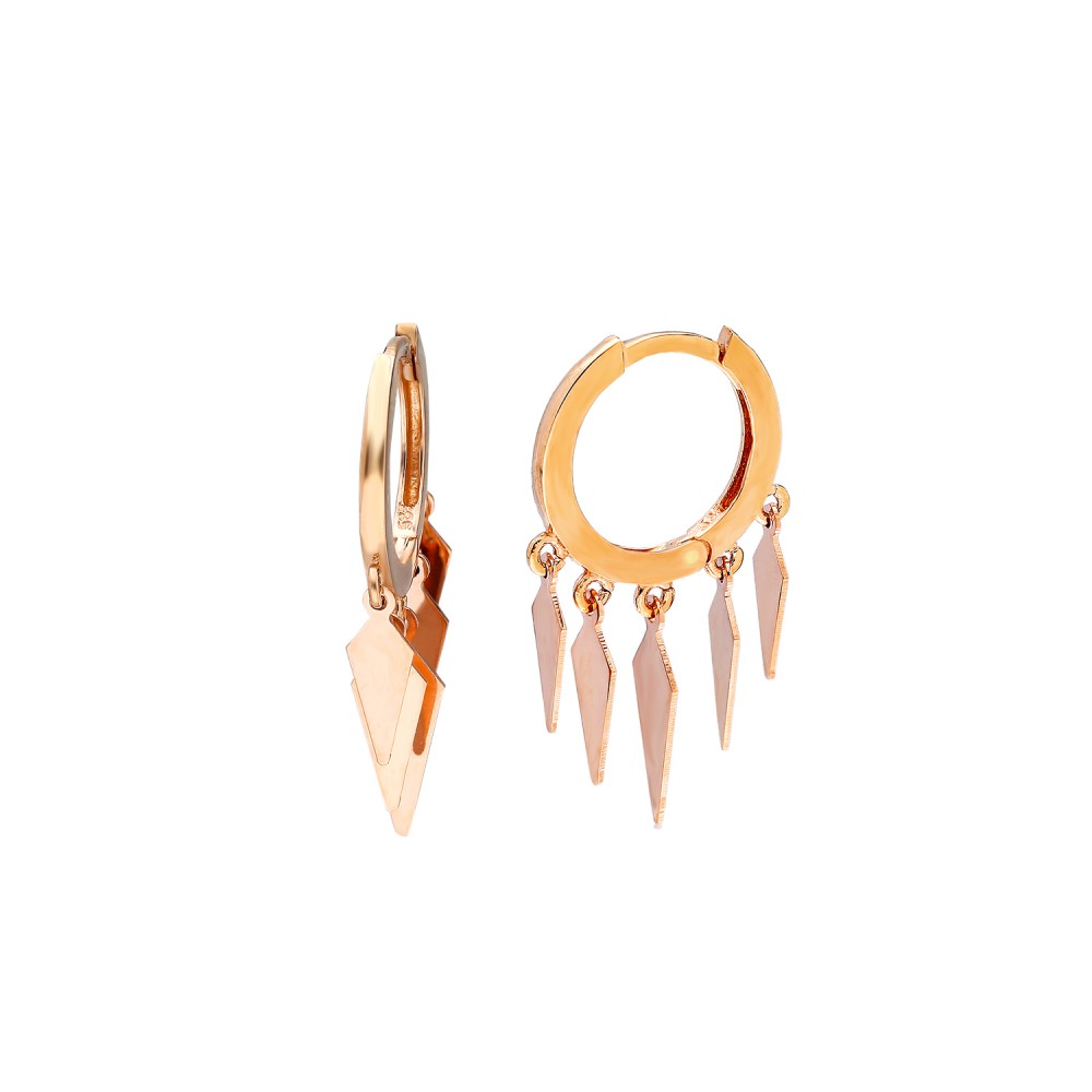 Glorria 14k Solid Gold Pendant Geometric Earring