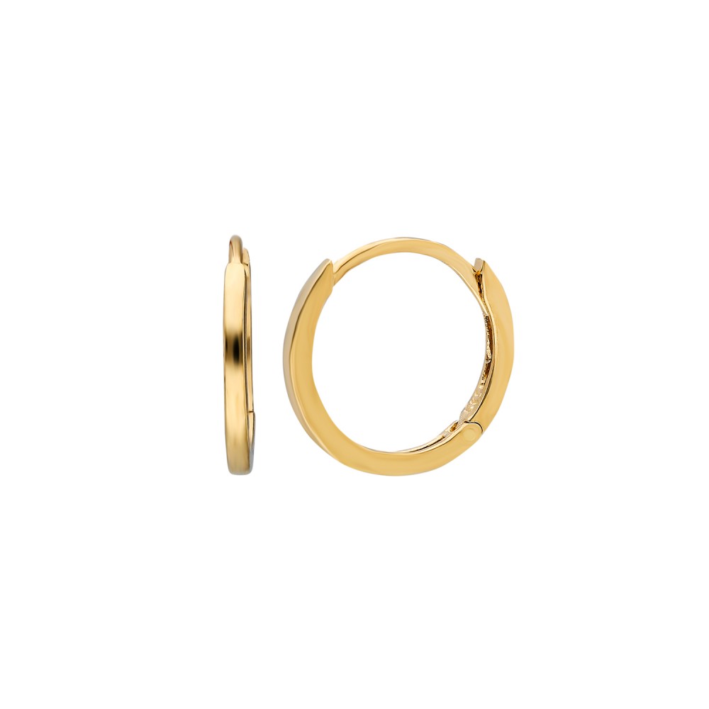 Glorria 14k Solid Gold 1,5 cm Circle Earring