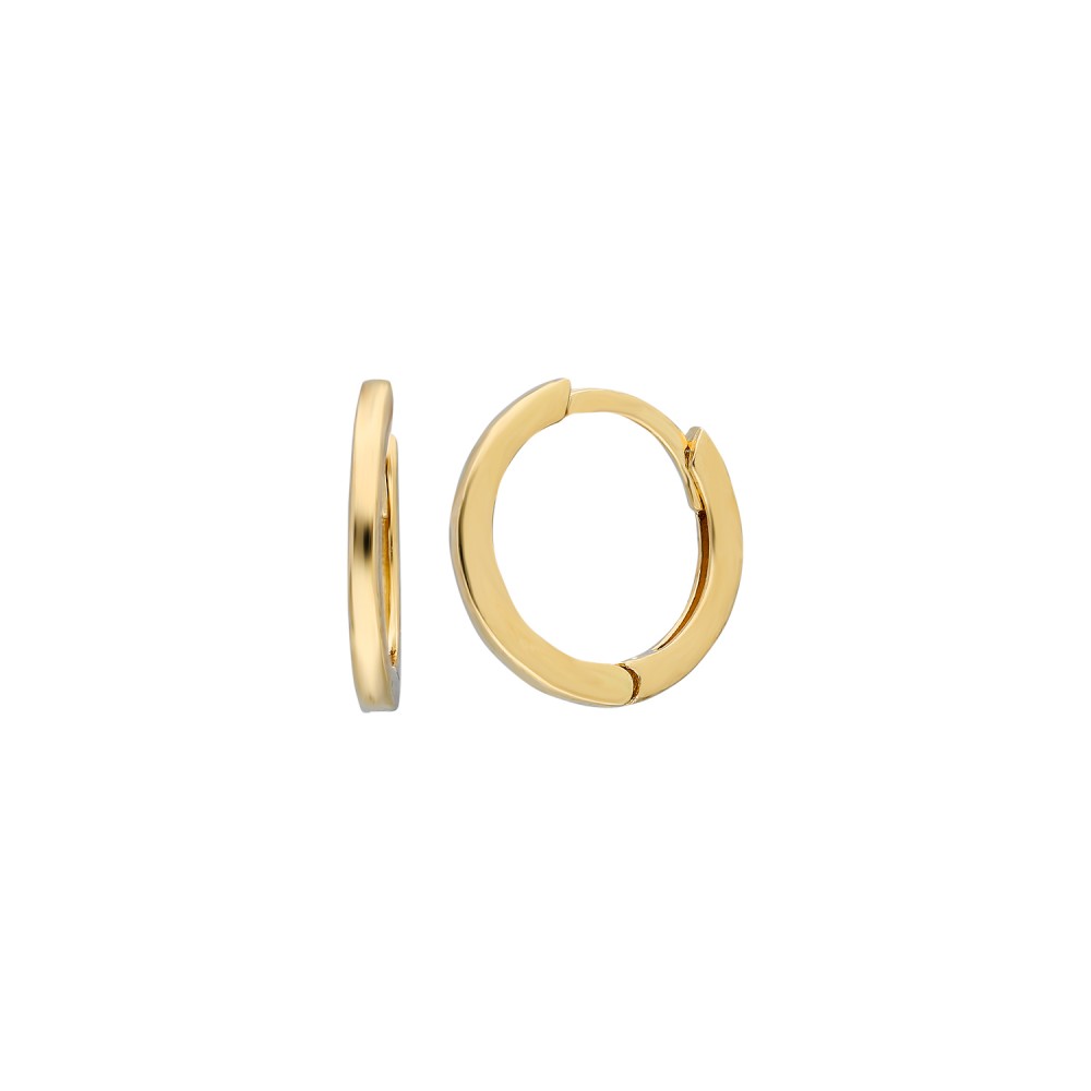 Glorria 14k Solid Gold 1,2 cm Circle Earring
