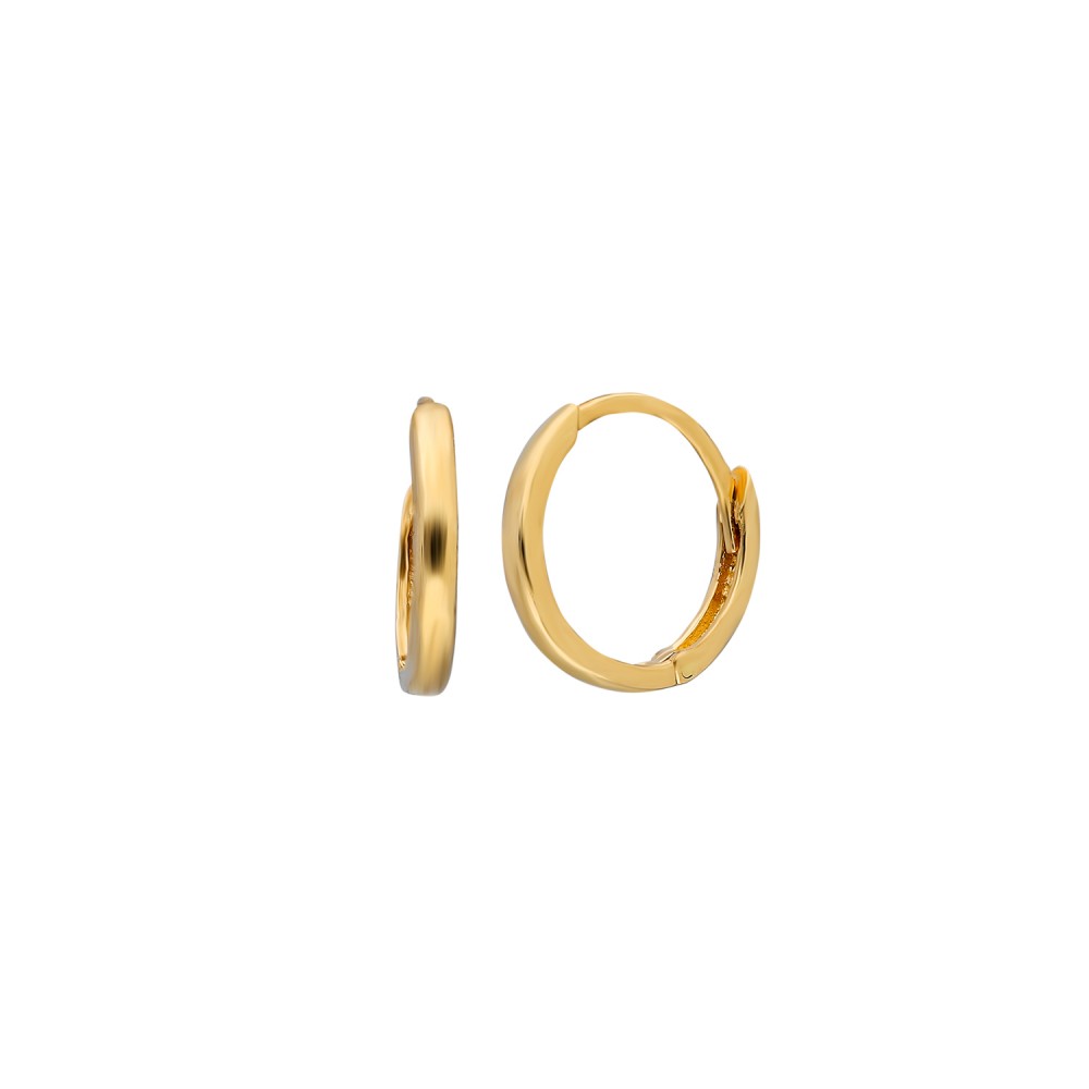 Glorria 14k Solid Gold 1 cm Circle Earring