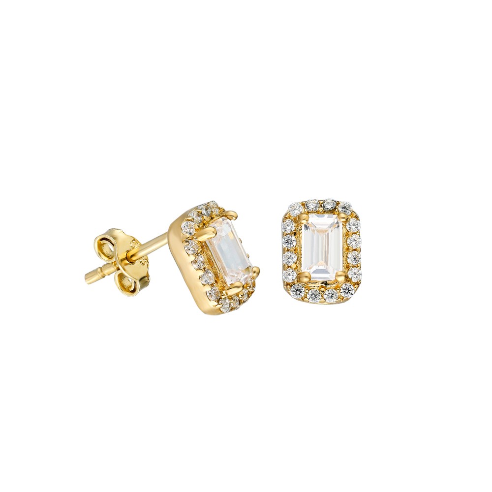 Glorria 14k Solid Gold Baget Earring