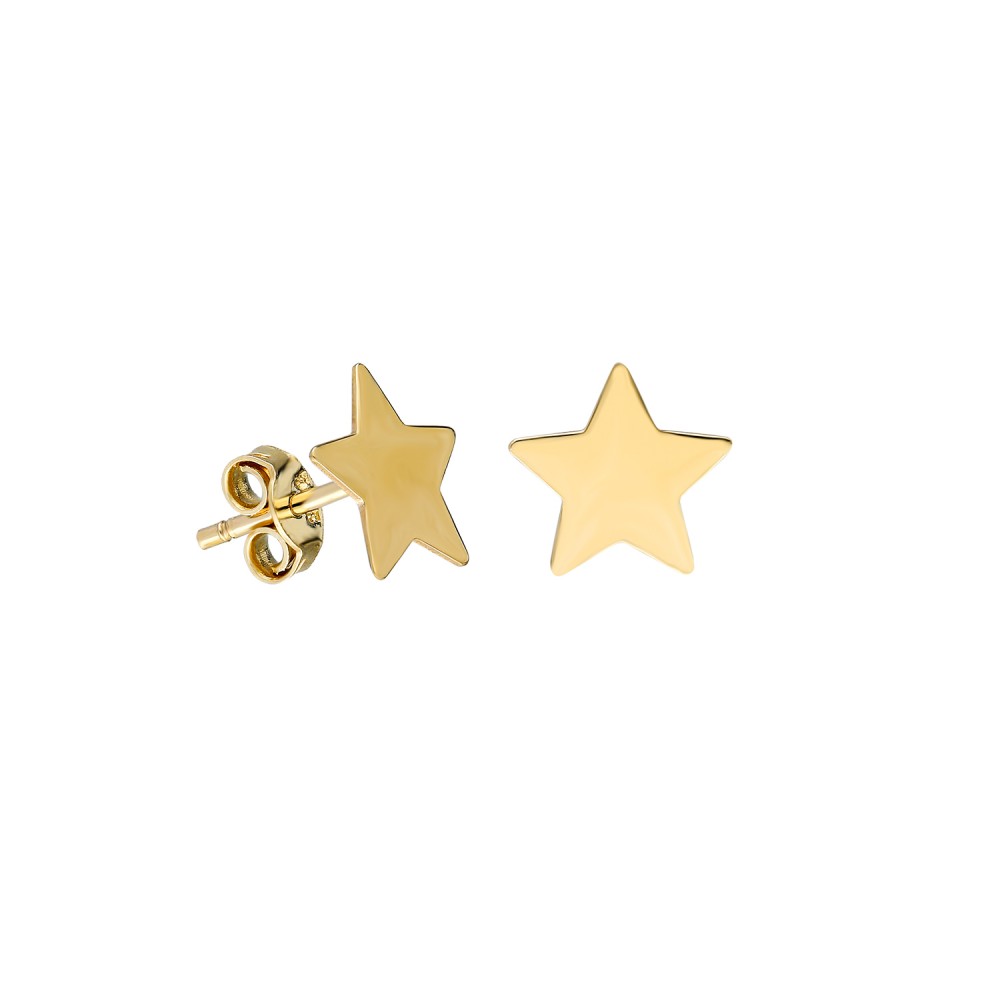 Glorria 14k Solid Gold Star Earring