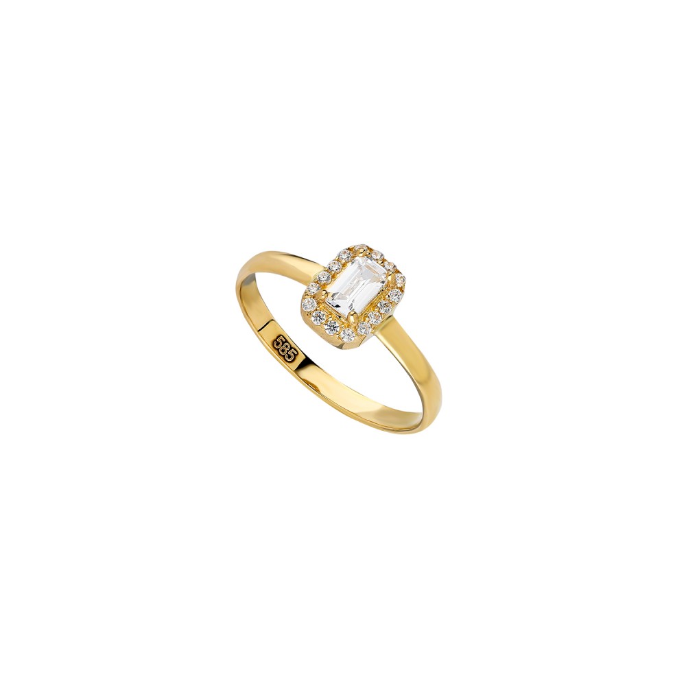 Glorria 14k Solid Gold Baget Ring