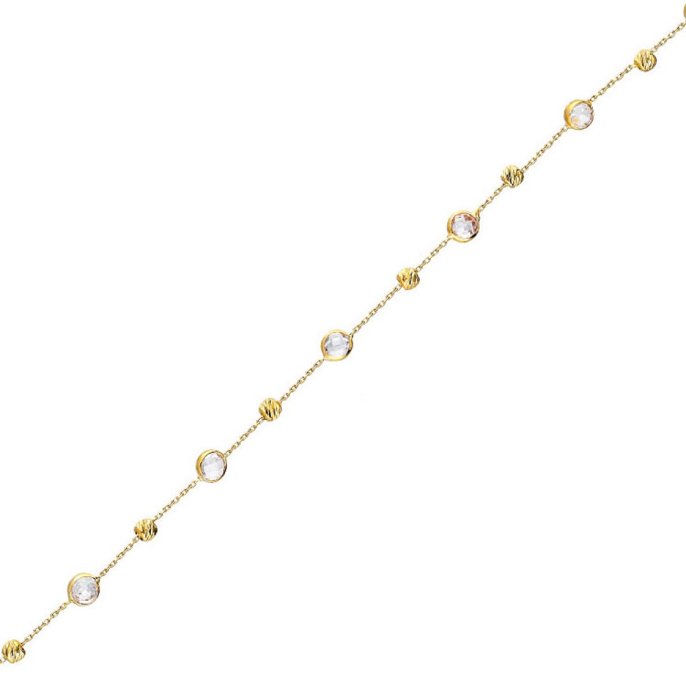 Glorria 14k Solid Gold Pave Bracelet