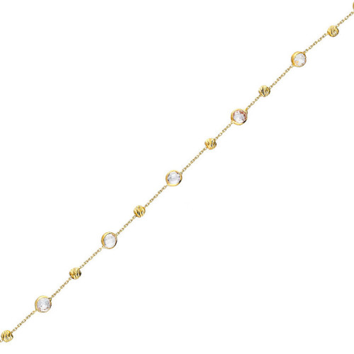 Glorria 14k Solid Gold Pave Bracelet Glorria 14k Solid Gold Pave Bracelet