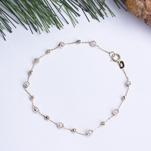 Glorria 14k Solid Gold Pave Bracelet Glorria 14k Solid Gold Pave Bracelet